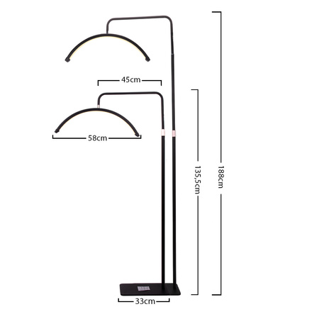 30W LED cosmetic lamp, floor-standing, shadowless, black HD-M6X