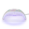 LED/UV-Nagellampe 150 W von Molly Nails für Hybridlacke, Gele und Acrylgele, in Zirkonia-Optik, Crystal Silver Holo X5 MAX