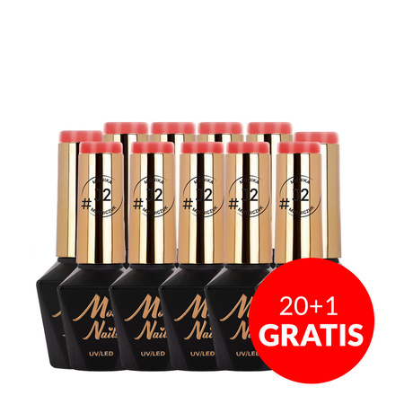 20+1gratis Lakier hybrydowy Molly Nails Juicy by Monika Mielniczuk HEMA/Di-HEMA free 8g Nr J2