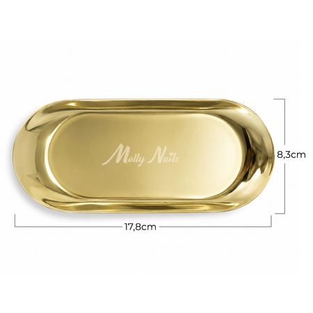 MollyNails Metall-Werkzeugablage, oval, goldfarben
