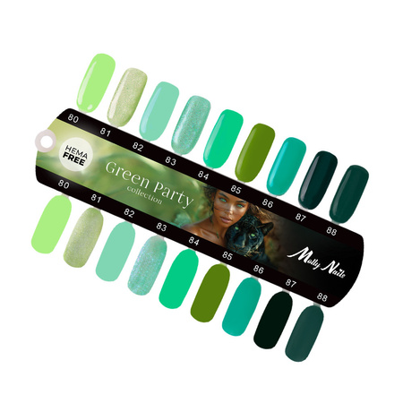 Paleta Molly Nails Green Party: brillante y mate, 9 colores