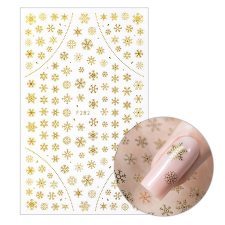 Autocollants pour ongles fins et autocollants de Noël MollyNails F282 dorés