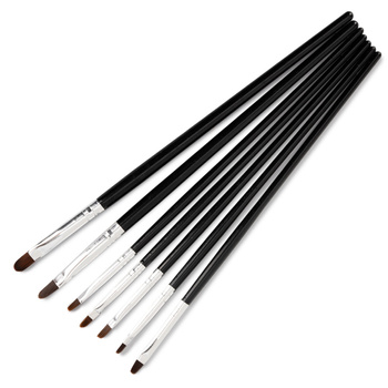 Lot de 7 pinceaux ovales noirs pour gel