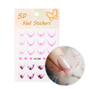 Autocollants pour ongles 5D / French / Ligne du sourire, 20 pièces, rose clair SD-2286