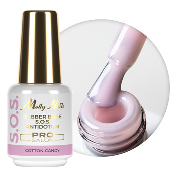 Kautschukbasis für flexible Nägel, Maniküre und Pediküre, zur Verzierung – S.O.S. Antidotum Pro Salon Molly Nails Cotton Candy 15 g