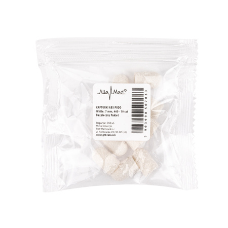 Pedicure caps 7 mm, 60 grit, 10 pcs, ABS Podo AlleMed, White
