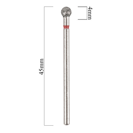 Fraise diamantée à bille de 4 mm, rouge, douce
