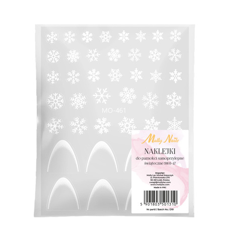 Adesivi per unghie natalizi / French / Linea del sorriso francese Molly Nails MO-461