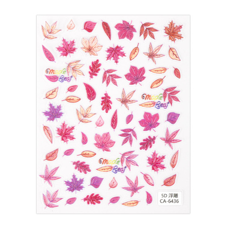 Thin, Self-Adhesive Leaf Nail Stickers CA-6436