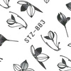 Wassertransfer-Aufkleber für die Nägel mit Blumenmotiv STZ-883