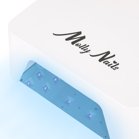 Lámpara UV/LED para uñas de 36 W Molly Nails para esmaltes híbridos, geles y acrilogeles, inalámbrica, blanca, modelo V9BAT