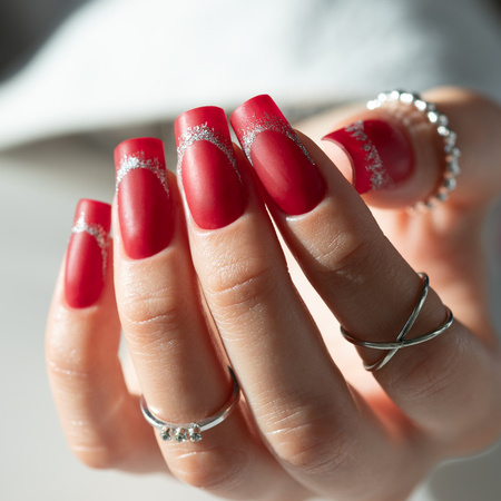 Esmalte híbrido Molly Nails Glamour Women Red Lips sin HEMA ni Di-HEMA, 8 g, n.º 9