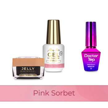 Molly Nails PRO MATCH SYSTEM 2+1 Pink Sorbet 2 builder gels + Doctor Top 10g