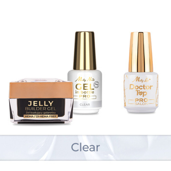 Molly Nails PRO MATCH SYSTEM 2+1 Clear : 2 gels de construction + Doctor Top 15 g
