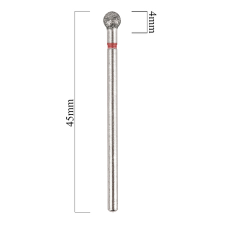 Set di frese diamantate a sfera da 4 mm, rosso delicato, 10 pezzi