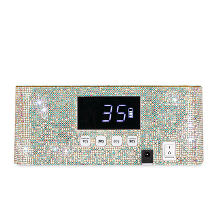 Lampada UV/LED da 36 W Molly Nails per smalti ibridi, gel e acrilogel, senza fili, con strass V9BAT