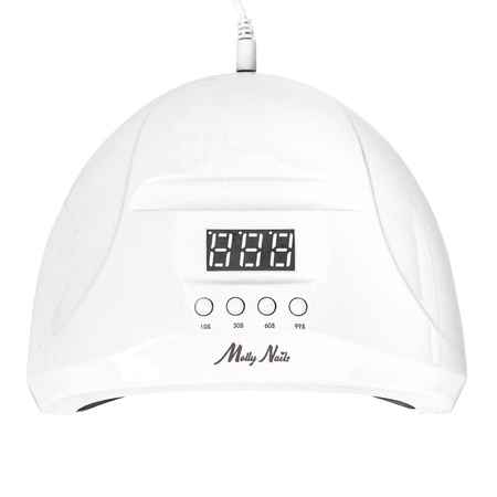 Molly Nails 48W UV/LED Nail Lamp for hybrid nail polish, gels, and acrylic gels—white SUN 1S PRO with a 3m cable