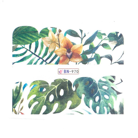 BN-970 Leaf Water Nail Stickers