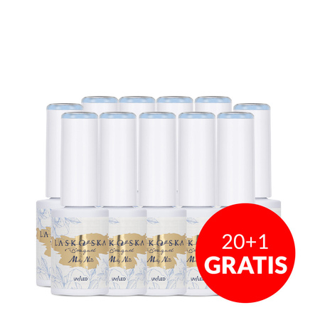 20+1gratis Lakier hybrydowy LED/UV Gel Polish Molly Nails @Bouquet by Laskovska Belladonna Blue HEMA/Di-HEMA Free 7g