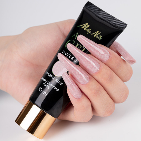 Acrylogel Polygel builder gel for extension AcrylGel Molly Nails HEMA/Di-HEMA Free Sparkle Rose 30 ml
