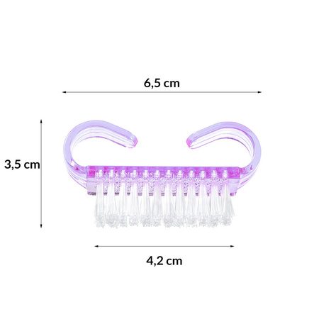 Cepillo para manicura y polvo pequeño violeta
