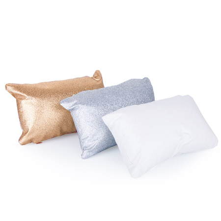 Armrest cushion for manicure, glittery gold