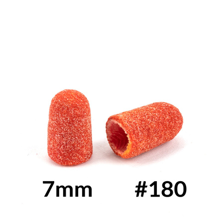 Pedicure-Kappen 7 mm, Körnung 180, 10 Stück, Fabric Podo AlleMed, Orange