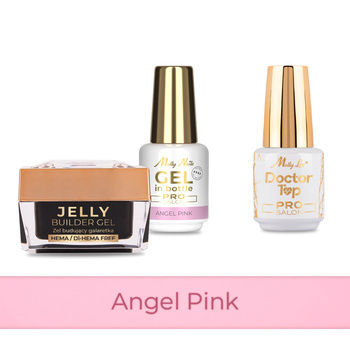 Molly Nails PRO MATCH SYSTEM 2+1 Angel Pink: 2 гелі для нарощування + Doctor Top 15 г