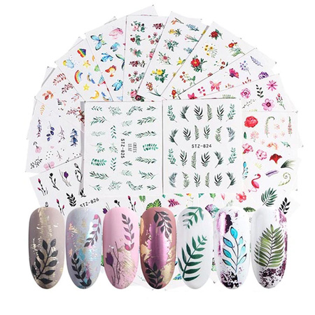 STZ-824 Leaf Water Nail Stickers