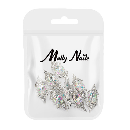 Decorazioni per unghie con strass 3D Molly Nails n. 2, 10 pezzi