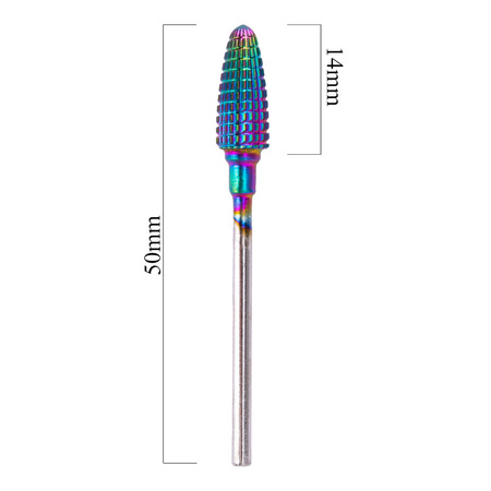 Fresa profesional de cobalto-tungsteno con acabado iridiscente, modelo Flame M 3/32" n.º 4