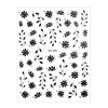 Dünne, selbstklebende Nagelsticker mit Blumenmotiv SO-281, schwarz