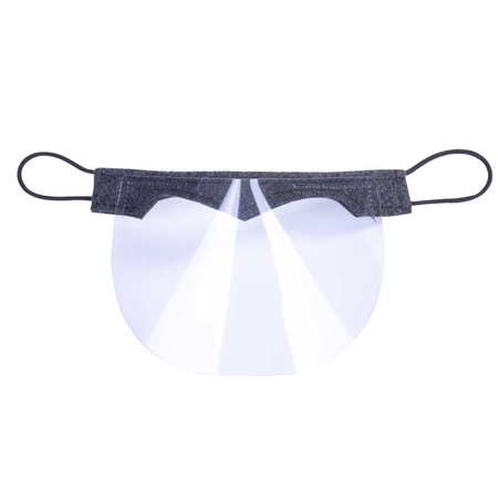 Reusable universal mini face shield for mouth and nose, gray melange, sewn