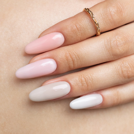 Vernis hybride Molly Nails French Manucure Beige Blanc sans HEMA/Di-HEMA 8 g n° 131