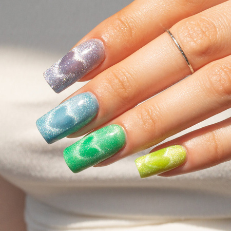 5+1 free Molly Nails Neon Flashy Cat Eye HEMA Free Hybrid Nail Polish 8g No. 176