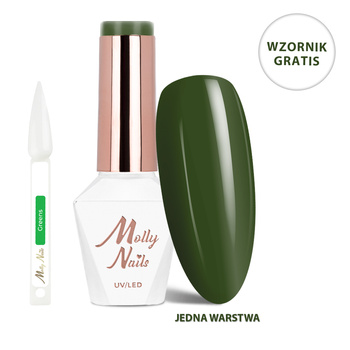 LED/UV-Gel-Nagellack „The Trend Edit“ Nr. 304 „Evergreen“ von MollyNails, HEMA/Di-HEMA-frei, 8 g + Greens-Musterkatalog GRATIS