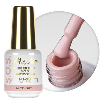 Rubber-based flexible nail base coat for manicures, pedicures, and nail art – S.O.S. Antidote Pro Salon Molly Nails Nutty Nut 15g