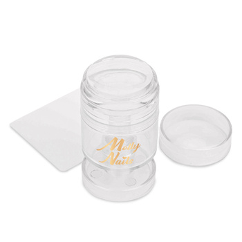 Silicone stamp for Molly Nails plates with adjustable pattern size and scraper