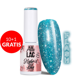 10+1 Free LED/UV Gel Polish Blues Flash Glitter Blue AlleLac HEMA/Di-HEMA Free 6g