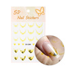 Autocollants pour ongles 5D / French / Ligne du sourire, 20 pièces, jaune, SD-2280