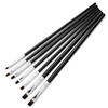 Lot de 7 pinceaux plats noirs pour gel