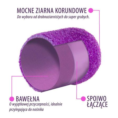 Pedicure-Kappen 13 mm, Körnung 180, 10 Stück, Fabric Podo AlleMed, Weiß