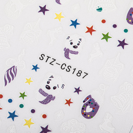 Thin self-adhesive Christmas nail stickers STZ-CS187