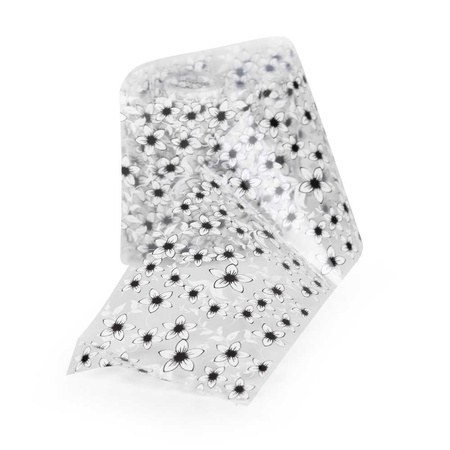 Lámina de transferencia para uñas de 80 cm, Flower white, n.º 2