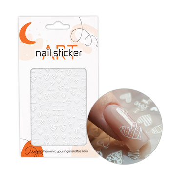 Selbstklebende Valentinstag-Nagelaufkleber, weiß, F926
