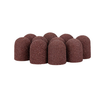 Cappucci abrasivi per pedicure con rivestimento in cotone, 10 mm, grana 180, marroni, AlleMed, 10 pezzi