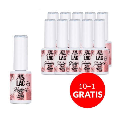 10 + 1 gratuit - Vernis hybride LED/UV « Gel Polish Blues Denim Fluff » AlleLac, sans HEMA/Di-HEMA, 6 g