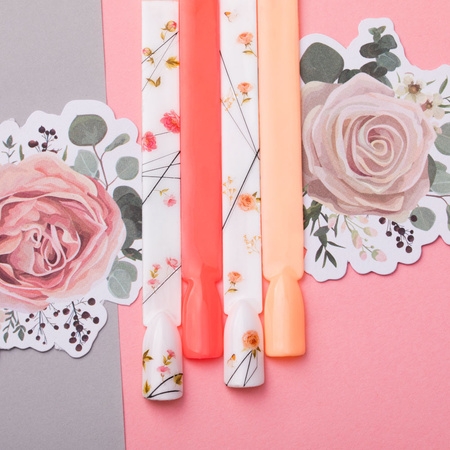 Thin self-adhesive flower nail stickers R006
