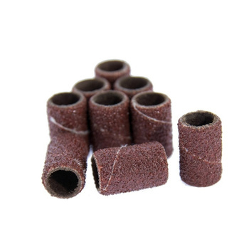 Cappucci per manicure e pedicure, mandrini, inserti abrasivi, cilindro da 6 mm, grana 100, AlleMed, marroni, 50 pezzi