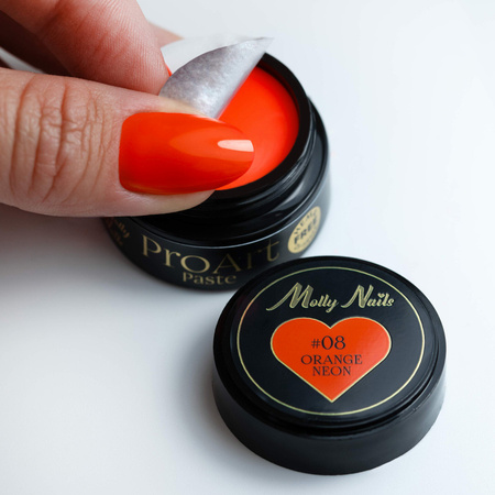 Паста для декорування ProArt Paste Molly Nails Orange Neon без HEMA/Di-HEMA, 5 г, № 8